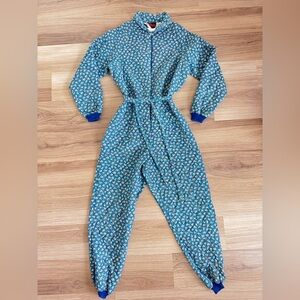 Vintage 70s Wiman Floral Quilt Pajama Jumpsuit Cottagecore Prairie Folk